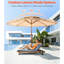 Parasol de plage 9 pi avec 2 conception de chaume, 30 inclinable, manivelle manuelle, polypropylène, 8 nervures en métal, parasol de patio pour parasol, 140 g, installation rapide