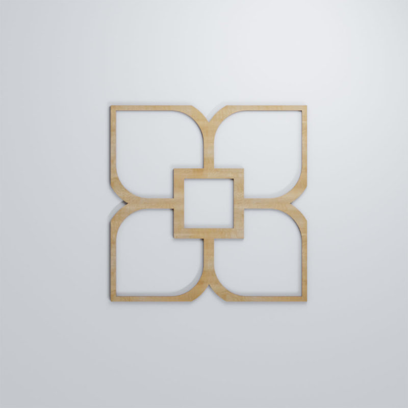 Panneaux muraux décoratifs en bois Olivia, Bouleau, H 23 3/8 po x l 23 3/8 po x P 3/8 po