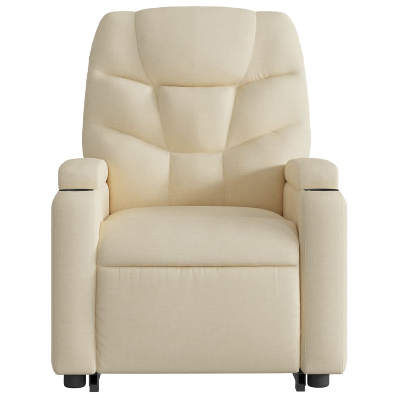 Upholstered Massage Chair, Cream Polyester