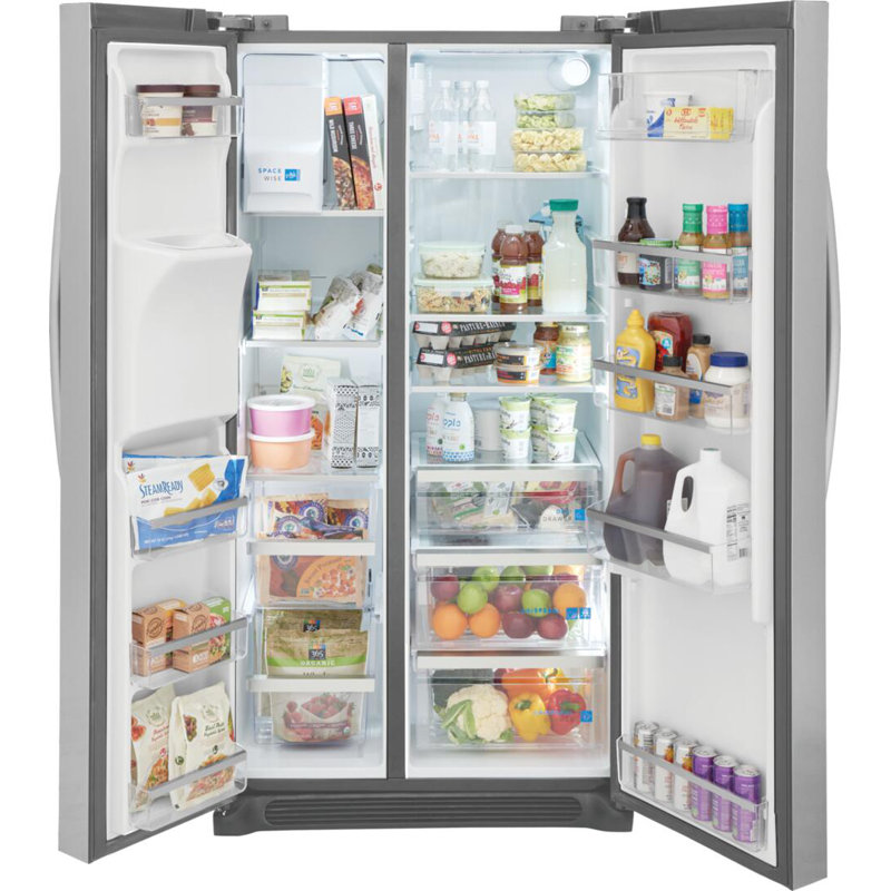 Frigidaire 36" 22.3 Cubic Feet Energy Star Smudge-Resistant Side By Side Refrigerator with External Water and Ice Dispenser