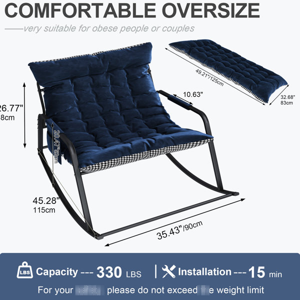 Ebern Designs Rocking Chair With Storage, Cloud Like Comfort, All ...