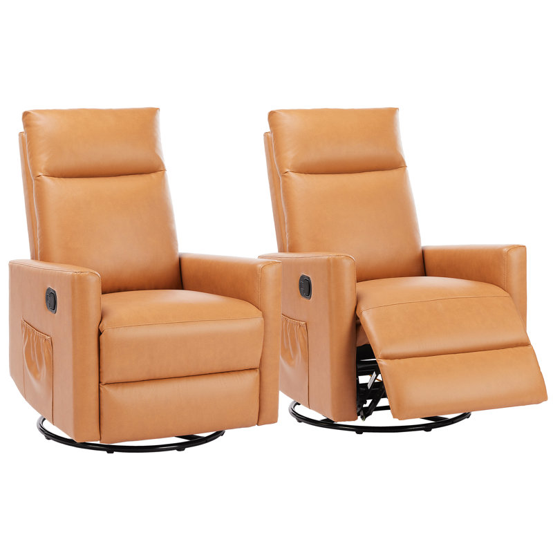 Rocker Recliner Sofa Gentle Glider, Orange