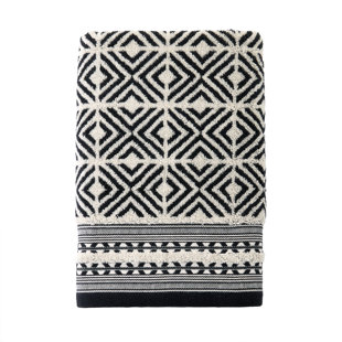 DIAMOND GRID JACQUARD BATH-BLACK