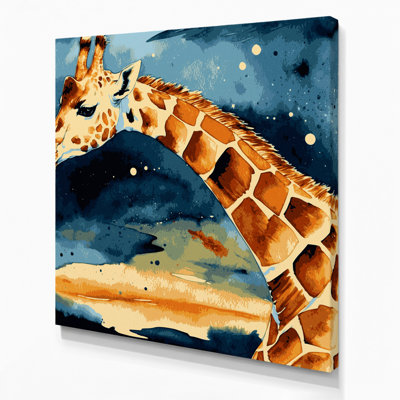 Faune girafe sur toile, art mural gris