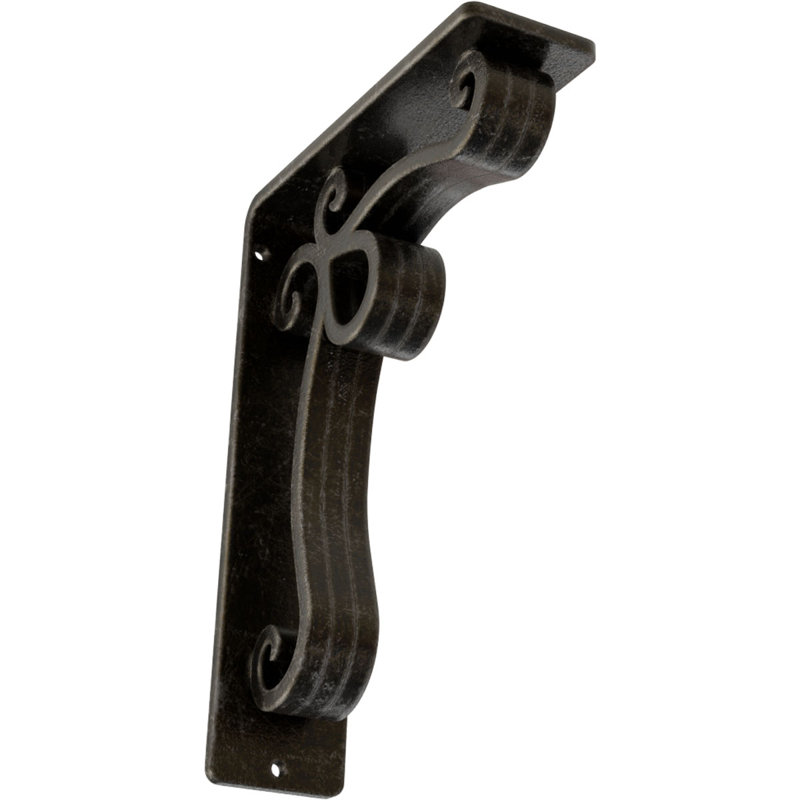 Support en fer forgé Orleans, Argenté antique chaleureux, H 8 po x l 2 po x P 5,5 po