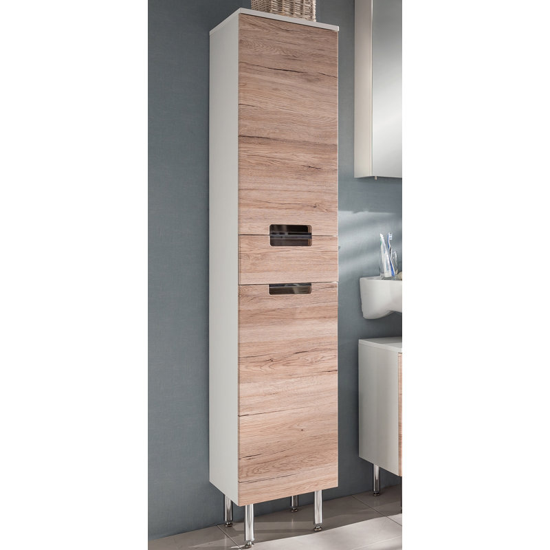 Mars Linen Cabinet, White / Oak Nature Decor