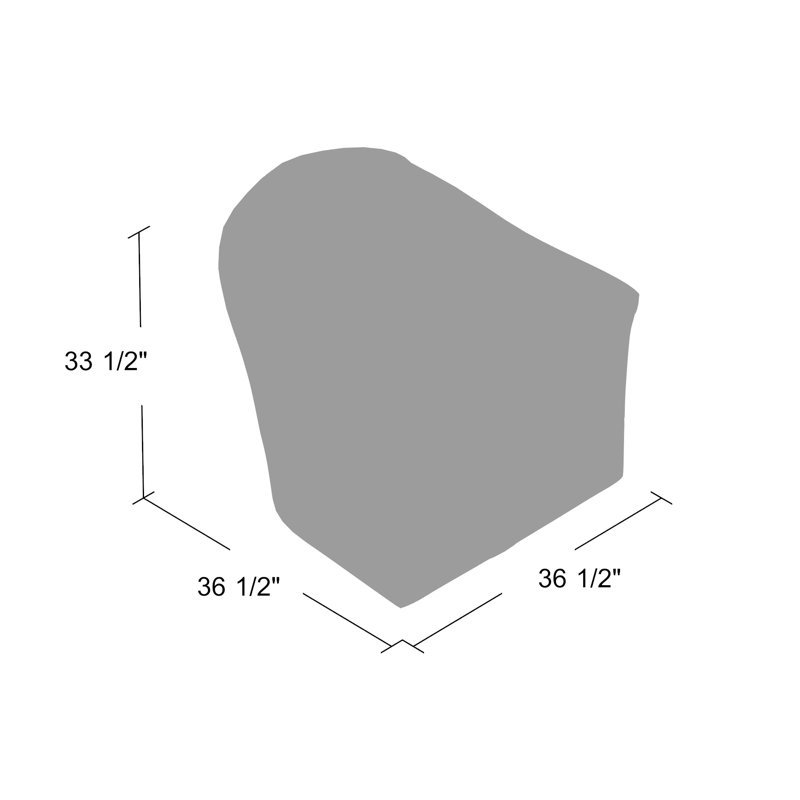 Fauteuil demi-tonneau pivotant de 36,5 po Darby, Tissu performance ivoire neige