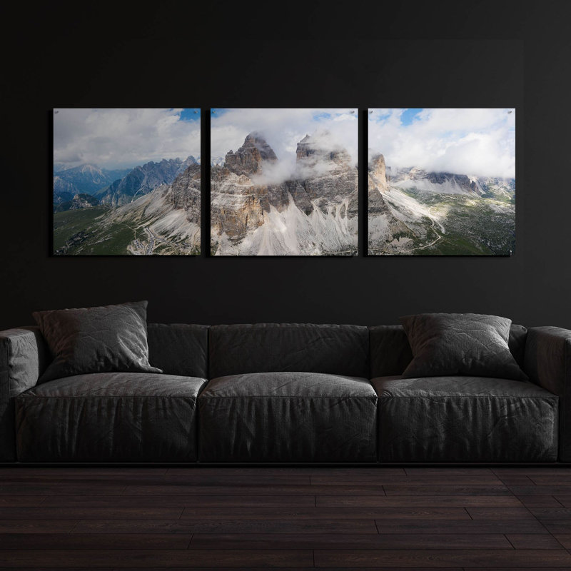 Mur en verre acrylique «Tre Cime Di Lavaredo» par Epic Portfolio, H 36 po x l 108 po