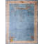 Hand Knotted Pile Blue Floral 1920s Large Rectangle Antique Wool Rug