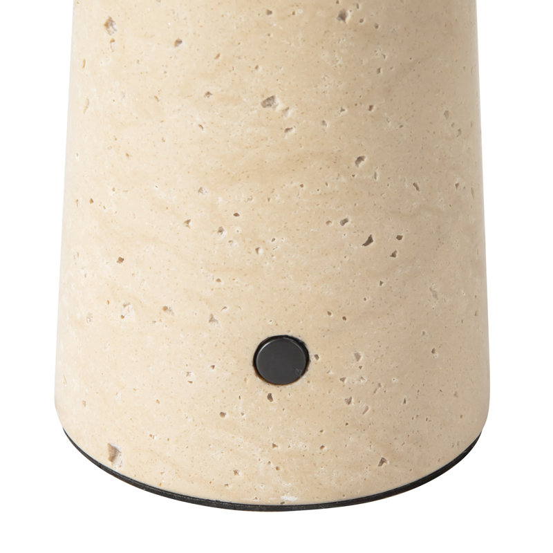 Lampe de table à DEL 12 po avec base en travertin Hagen Urban Dimmable, Bronze urbain