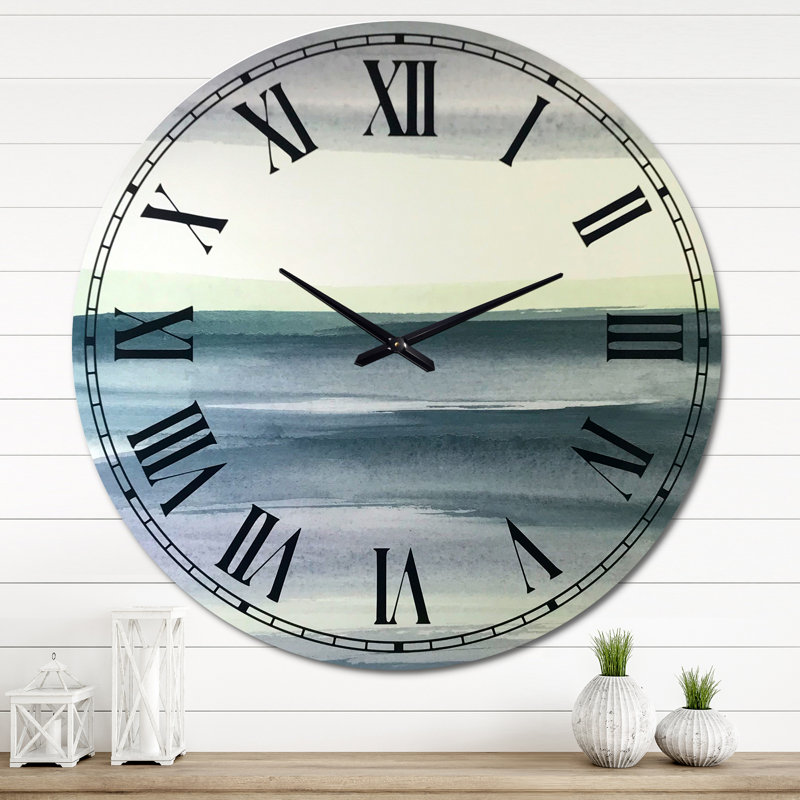 Horloge murale Swigart Farmhouse Dawn I - Minimalist, Surdimensionné