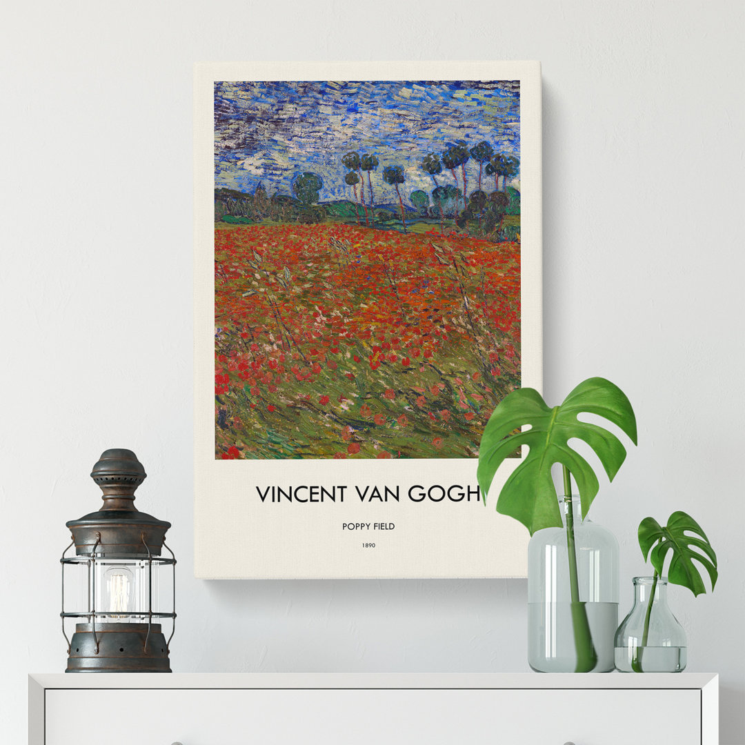 Poppy Field by Vincent Van Gogh - Wrapped Canvas Painting