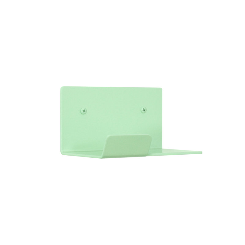 Metal Floating Shelf With Hook, Mint, Left