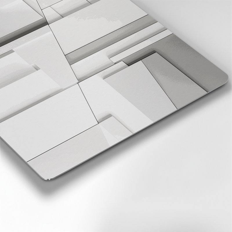 Minimalisme 18, art mural en métal beige, H 32 po x l 32 po