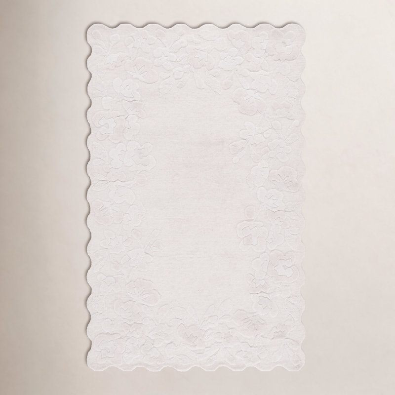 Tuncay Jardin Hand Tufted Wool;Cotton Floral Indoor Rug, Rectangle 8' x 10'