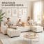 Canapé avec chaises doubles, canapé modulaire en U, beige-52456726