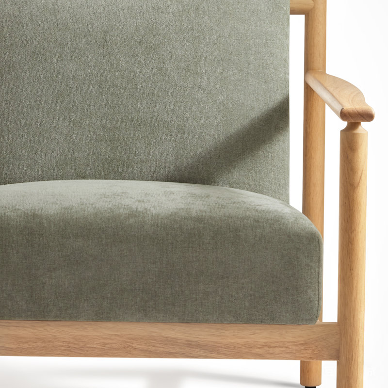Chaise d'appoint rembourrée avec cadre en bois, Tissage haute performance Sage