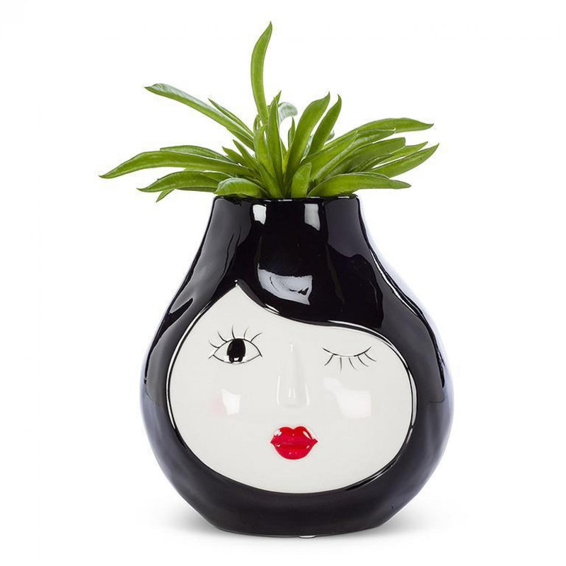 Vase abstrait, Blacks Blanc, H 5 po x l 5 po x P 5,5 po