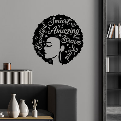 Elegant Black Metal Wall Accessory, 27.6 x 27.6 inches | 100% Durable Metal, Thickness: 0.06 inches | Lightweight at 1.8 lbs, Perfect for Wall Décor, Modern Home & Office, Easy to Hang, Stylish Design