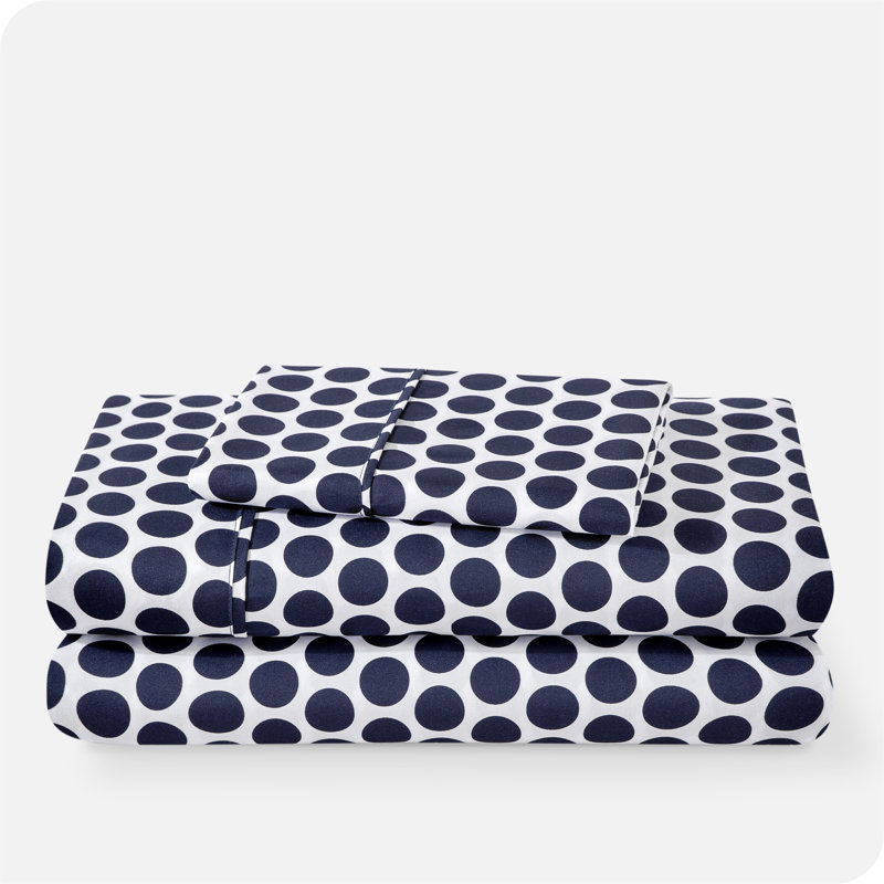 Microfiber Print Sheet Set, Twin Sheet Set + 1 Fitted Sheet + 1 Pillowcase, White/Midnight