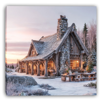Winter Hearth Lodge Wrapped Canvas Wall Art