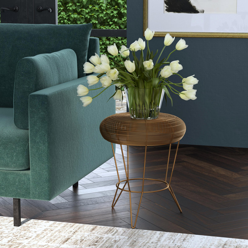 Francea Iron Top End Table, Gold