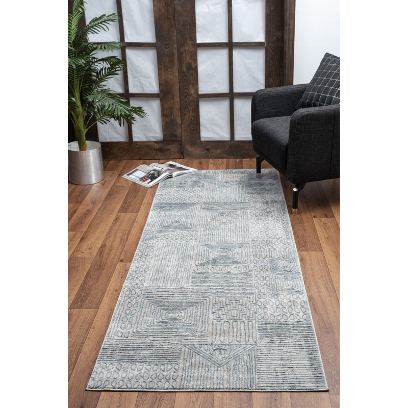 Tapis bleu intérieur / extérieur Sunshine, Rectangle 5 pi 3 po x 7 pi 3 po