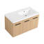 Meuble-lavabo flottant mural de 36 pouces avec lavabo en gel, conception modulaire à 3 portes pour les salles de bain modernes, beaucoup de rangement et une installation facile