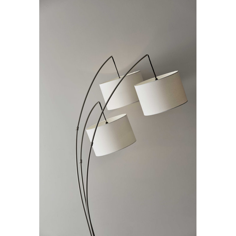 Desidéria 74'' Task Floor Lamp Set, Brushed Steel, White