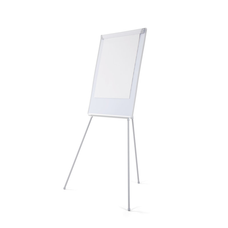 Bi-Office tripod flipchart gray, non-magnetic, with pen tray, 70 x 100cm