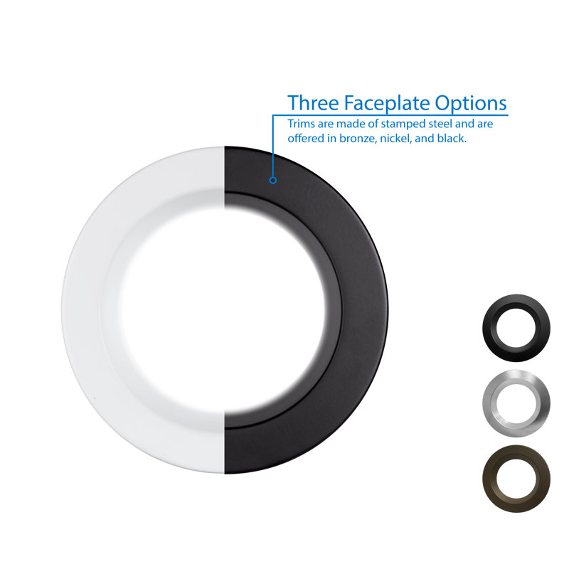 Ensemble d'éclairage DEL 4 po Remodel Retrofit, Noir
