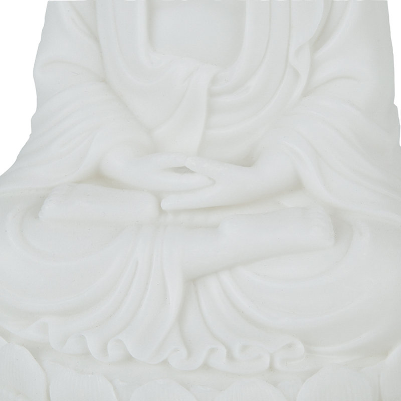 5.5X4.7X11.8" White Sitting Buddha Figure