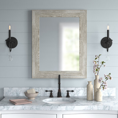 Wigley Dove Greywash Bathroom Vanity Non-Beveled Wall Mirror