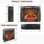 Foyer électrique de 28 pouces avec ensemble de garniture amovible, chauffage à panneau tactile, foyer sans fumée, flamme réglable et luminosité de lit de braise, 1 500 W de chaleur, 5 000 / H, 400 pieds carrés Pi. Plage de chauffage, 3 installation