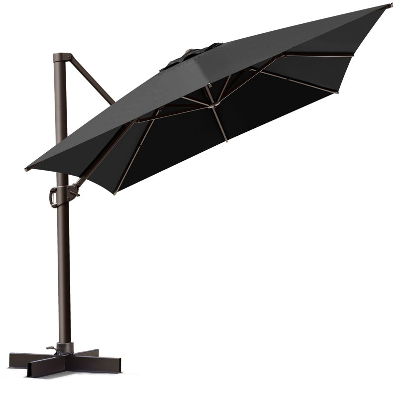 153' X 116' Outdoor Cantilever Umbrella, Weighted Base Does Not Include, Noir