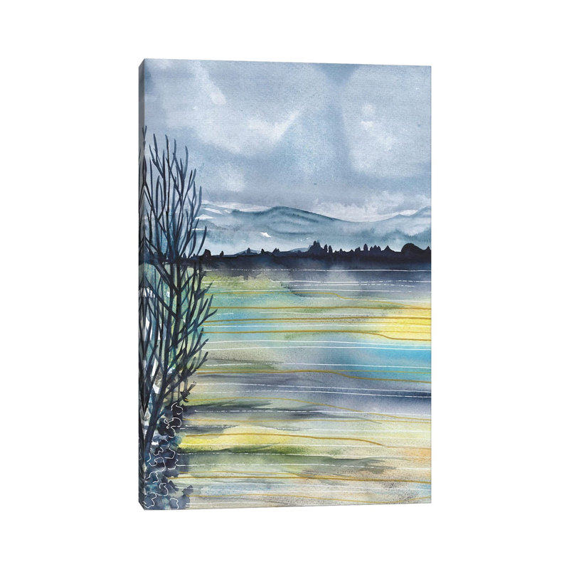 Colorful Field, Countryside Landscape by Ana Ozz - No Frame Gallery-Wrapped Canvas Giclée on Canvas, 30.48cm H x 20.32cm W
