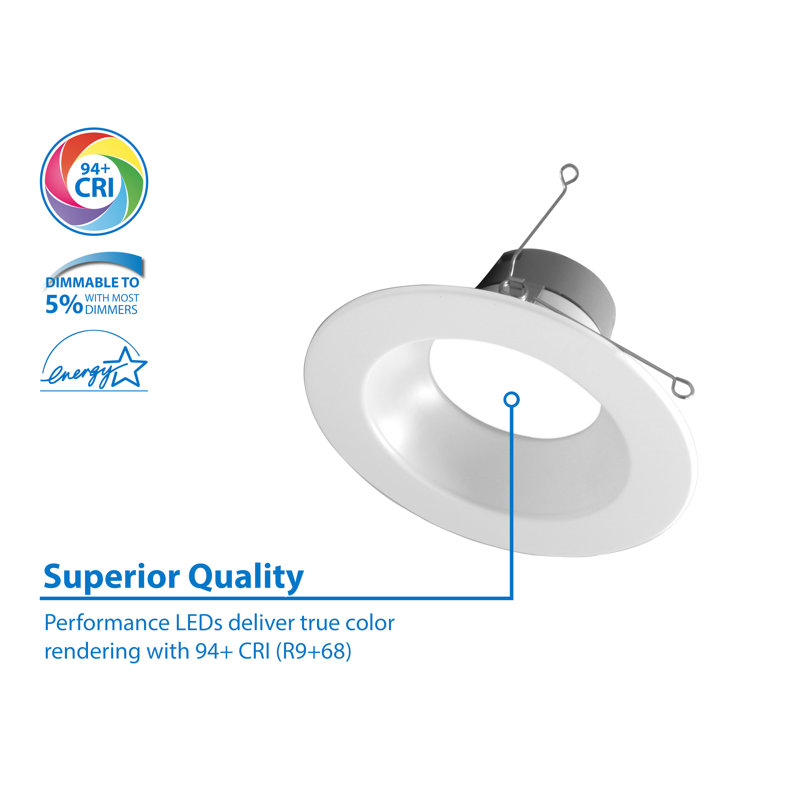 6-Inch White Dimmable LED Retrofit Recessed Lighting Kit, 12-Pack