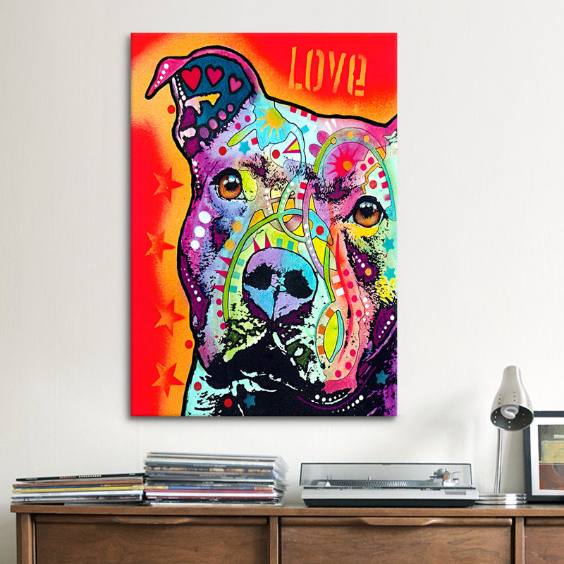 «Thoughtful Pit Bull», reproduction sur toile tendue, H 18 po x l 12 po x P 1,5 po, Toile tendue
