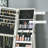 Floor Standing Jewelry Cabinet with LED Light, Lockable Jewelry Organizer with Full-Length Mirror, and 4 Adjustable Angles, White