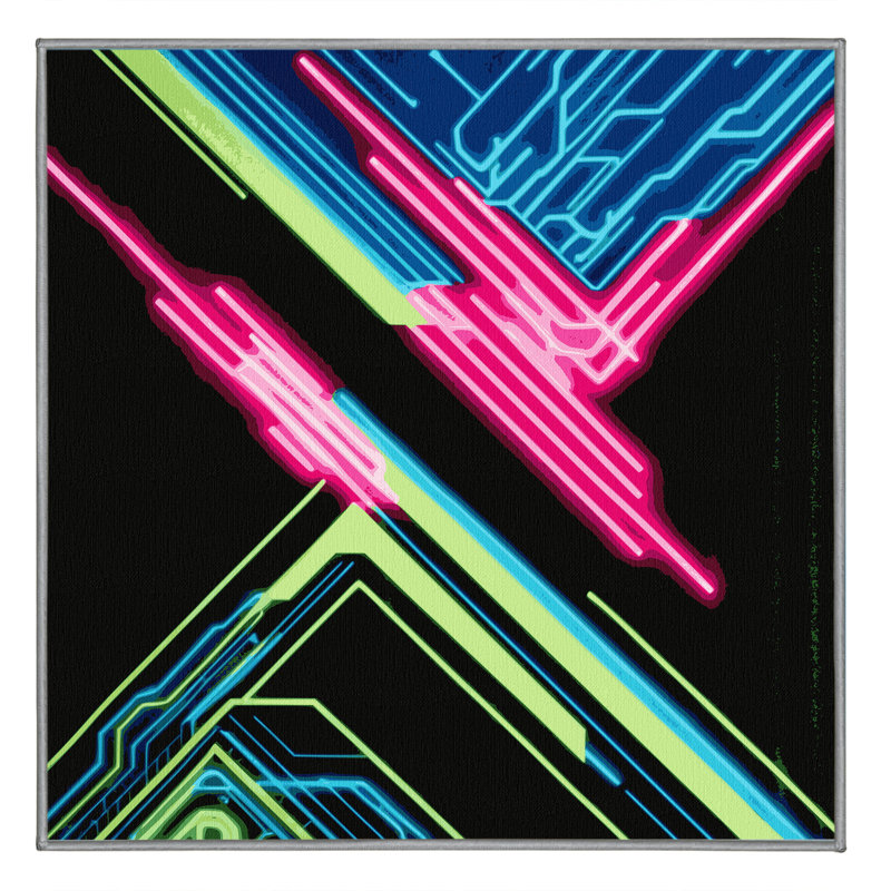 Fluorescent Echo Rug, Square 4'