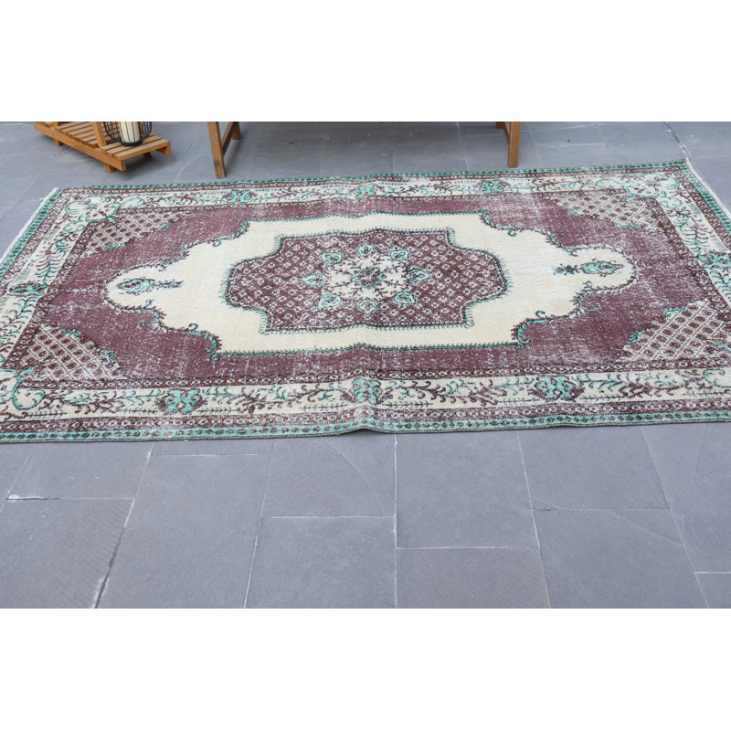 Grand tapis turc vintage en laine brun riche pour un élégant décor de salon - Style 6456