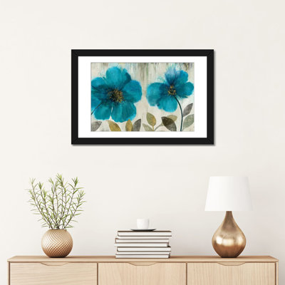 «Teal Flowers», reproduction sur toile