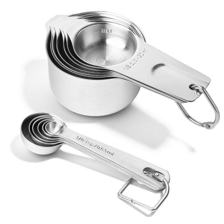 Kaluns 16-Pc Stainless Steel Measuring Cups and Spoons Set with
