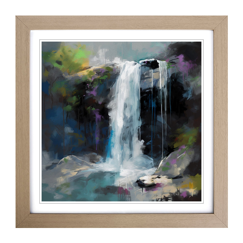 Waterfall No.4 - Framed Print, Oak