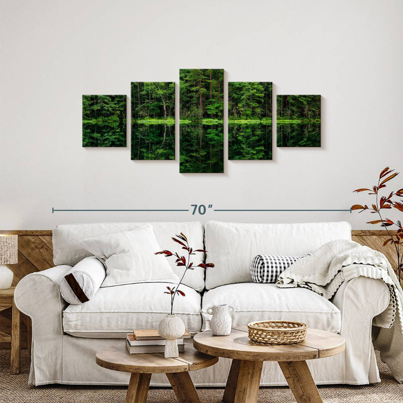 Green Forest Reflection, 24" H x 55" W