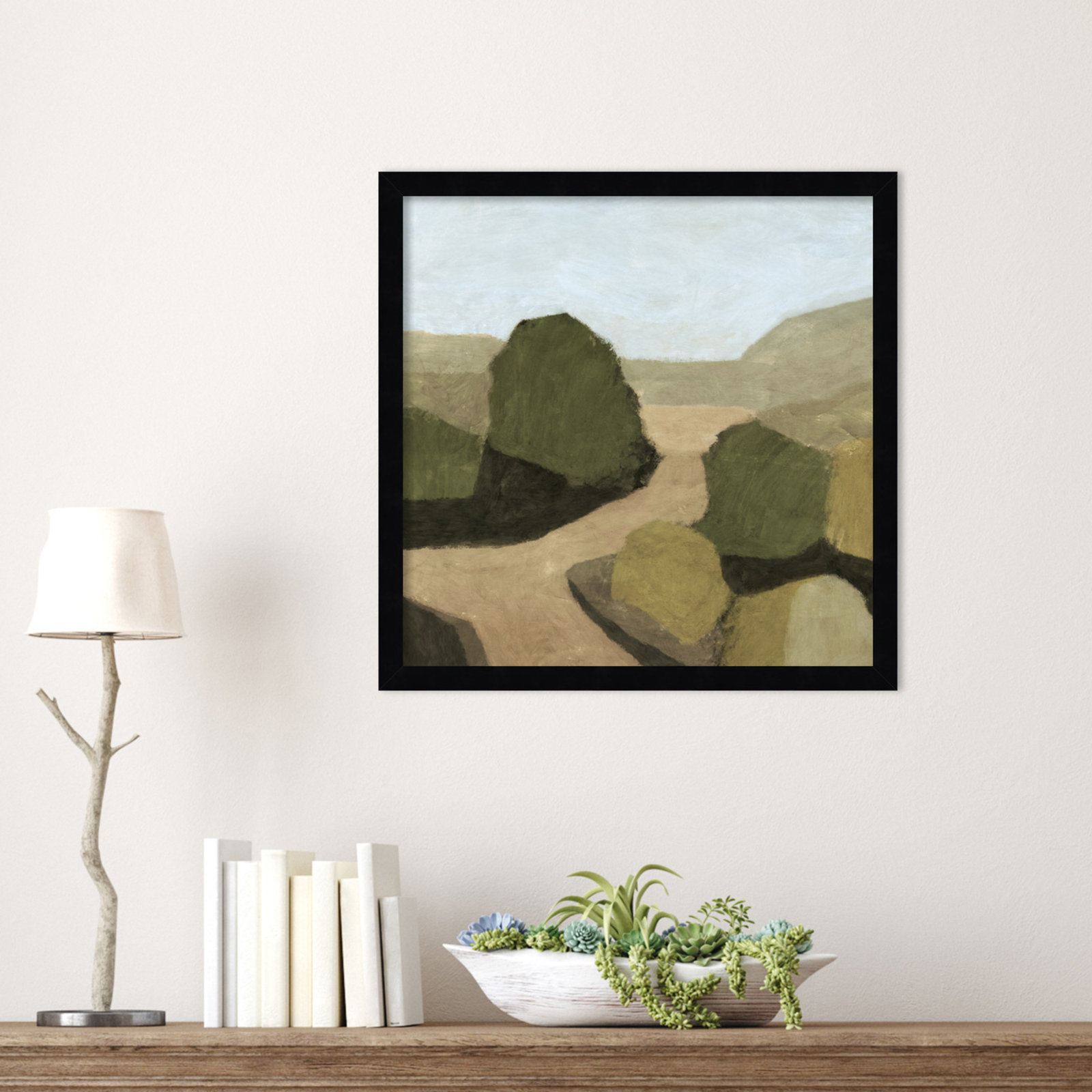 Paysage 1 Print by Dan Hobday, Black, 17" H x 17" W