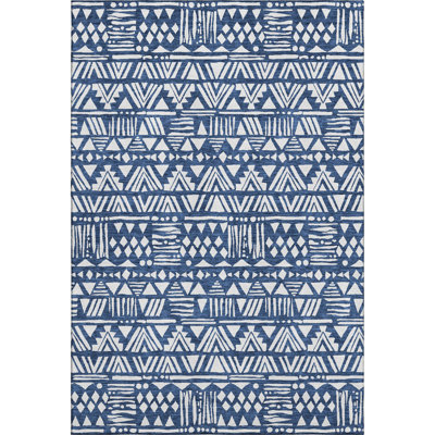 Premium Machine Washable Prisco Navy Rug