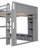 Full Size Gray Wood Gaming Loft Bed Including A Desk, Multi - Storage Cabinets, Led Lighting, And Hanging Rack. Great For Studying Zones. Construction With No Box Spring Needed Shelf Areas, Led,