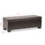 Banc de rangement rembourré en similicuir Burnstad au fini brun foncé, H 15,25 po x l 46 po x P 17 po-184732689