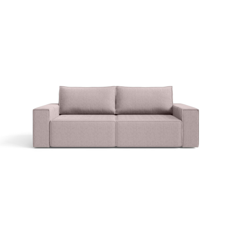 Modern 3 Seater Sofa Bed with Storage, Soft Blush Pink